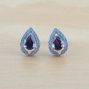 sterling silver garnet earrings uk