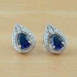 sapphire and cz earrings