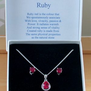 Ruby Necklace and Earrings