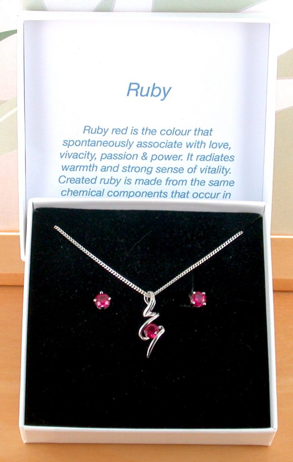 ruby necklace and earrings uk
