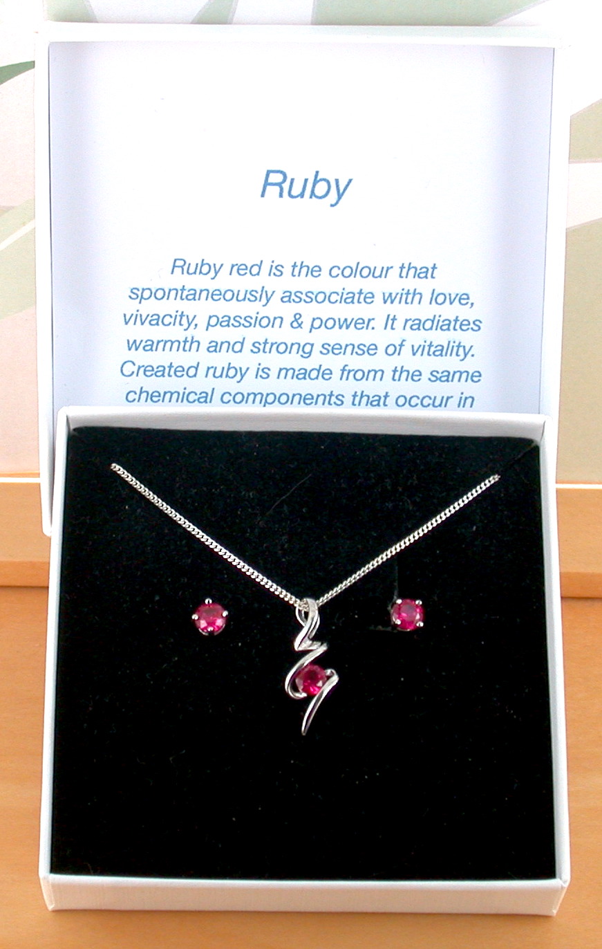ruby necklace and earrings uk