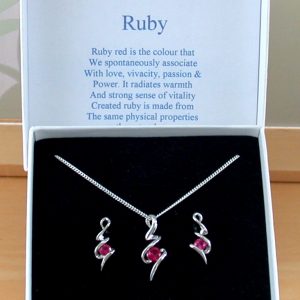 Ruby Necklace and Earrings