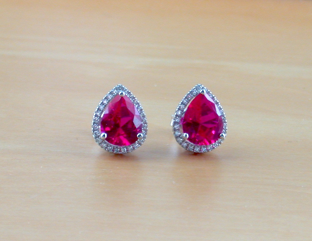 sterling silver ruby earrings