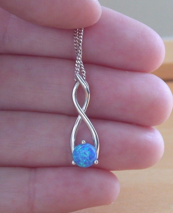 blue opal twist necklace