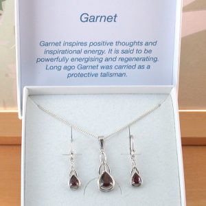 Garnet Necklace & Earrings Set