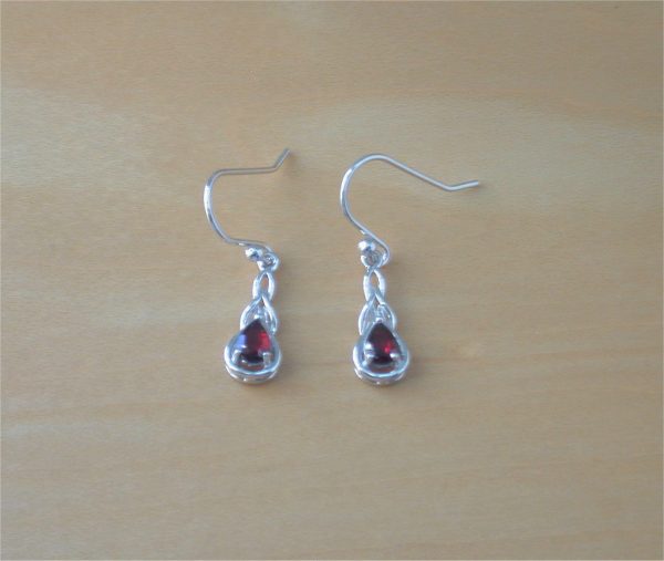 silver garnet earrings