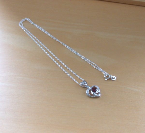 silver garnet necklace