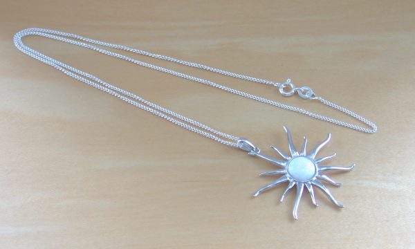silver sun necklace