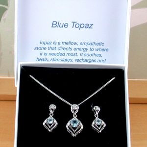 Blue Topaz Necklace & Earrings Gift Sets