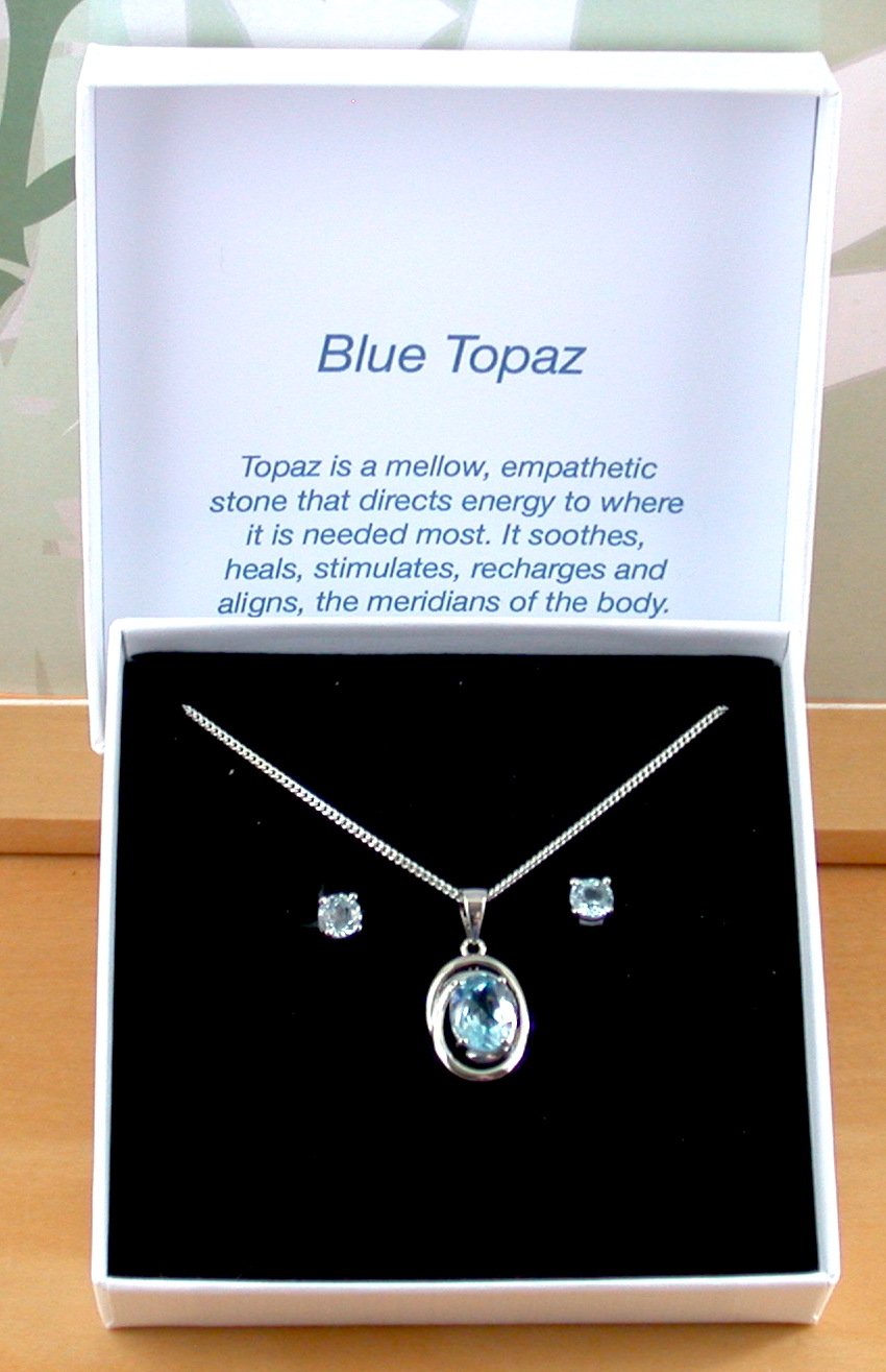 blue topaz necklace and earrings