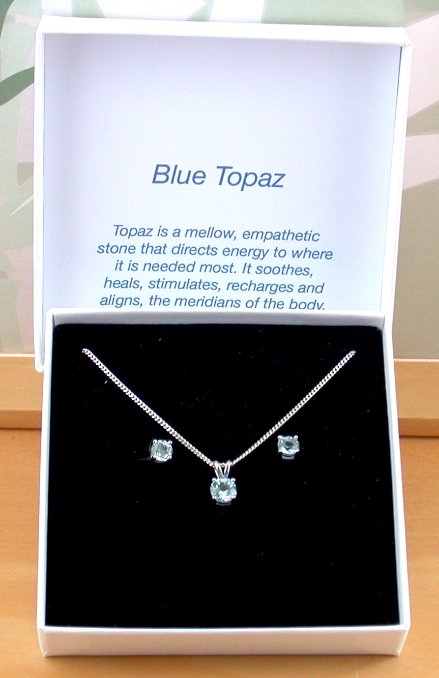 topaz necklace and earrings