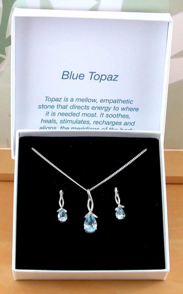 topaz necklace and earrings