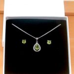 peridot necklace and earrings