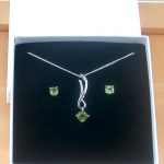 sterling silver peridot shooting star necklace and earrings
