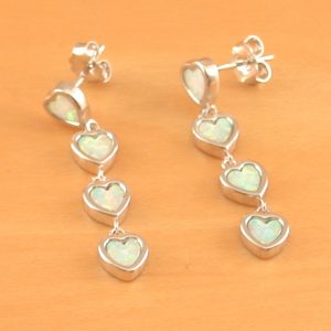 opal heart earrings uk