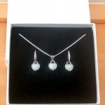 white opal heart necklace and earrings uk