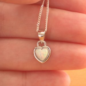 opal heart pendant