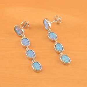 blue opal drop earrings