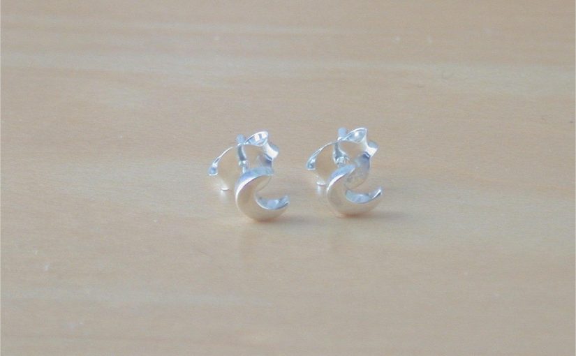 silver moon earrings