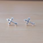 silver celtic cross earrings