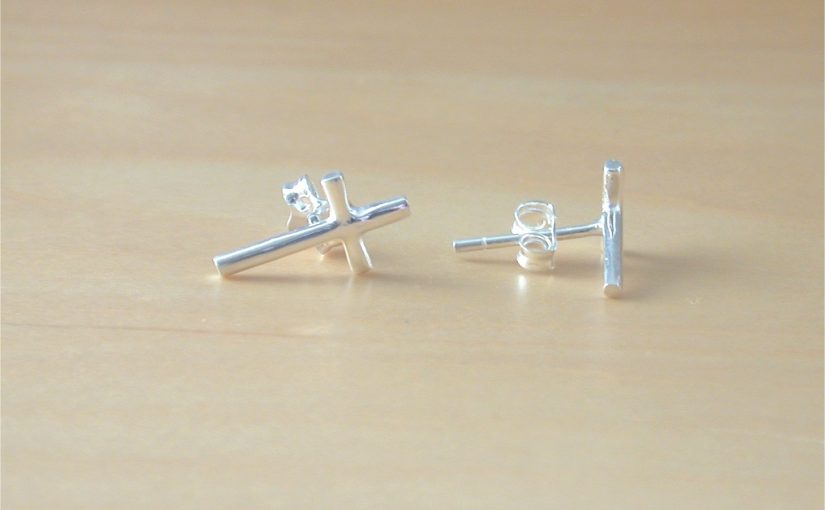silver cross earrings uk