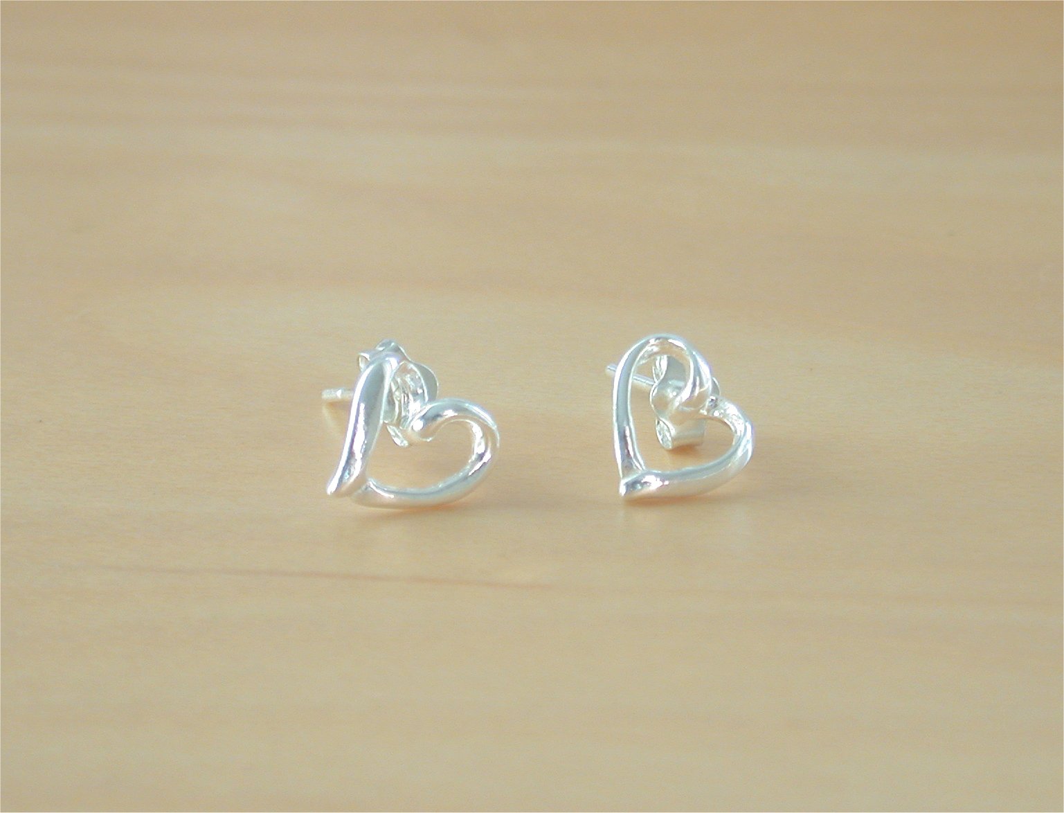 Sterling Silver Heart Stud Earrings | Silver Heart Jewellery| UK