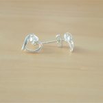 silver heart stud earrings