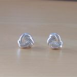 silver knot stud earrings