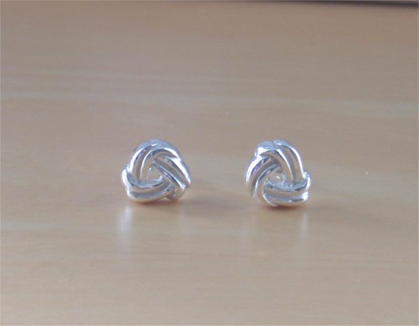 silver knot stud earrings