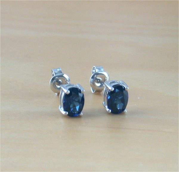 sapphire oval earrings