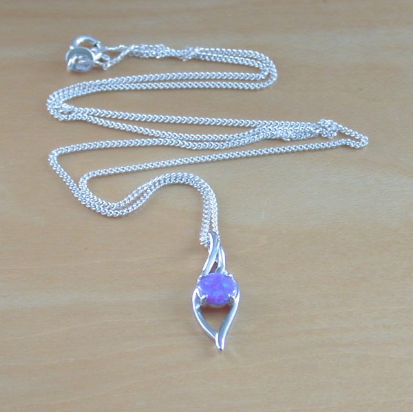 sterling silver opal necklace