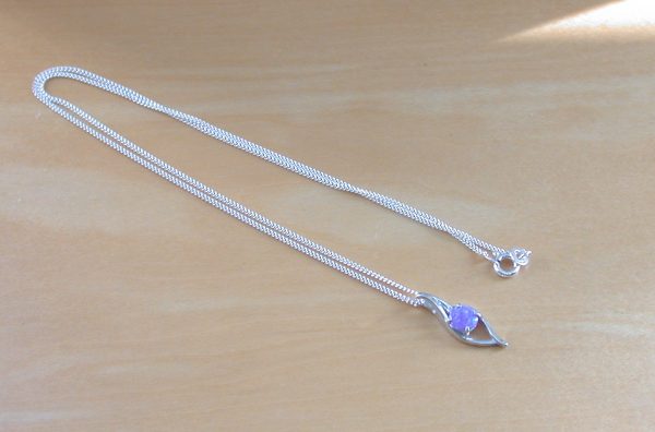 silver opal necklace