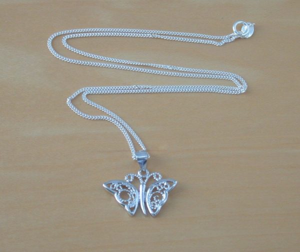 silver butterfly necklace uk