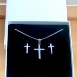 sterling silver cross necklace and cross earrings