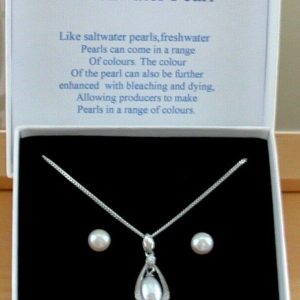 freshwater pearl necklace and earrings
