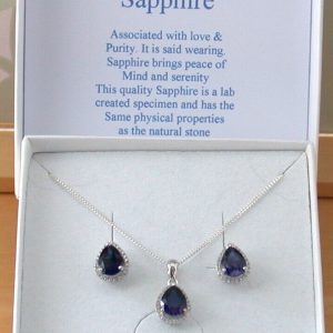 sapphire necklace set