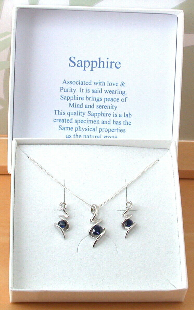 sapphire necklace and earrings