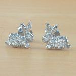 sterling silver Cz rabbit earrings