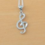 sterling silver treble clef necklace