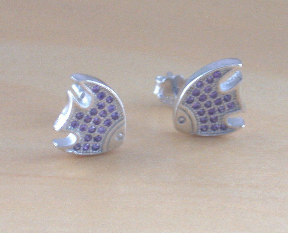 cz fish earrings