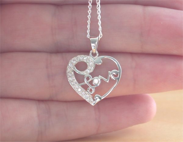 silver love pendant