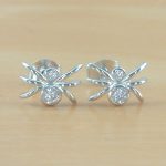 sterling silver Cz spider earrings