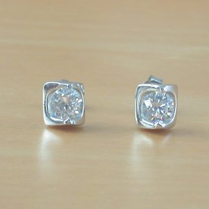 sterling silver Cz stud earrings