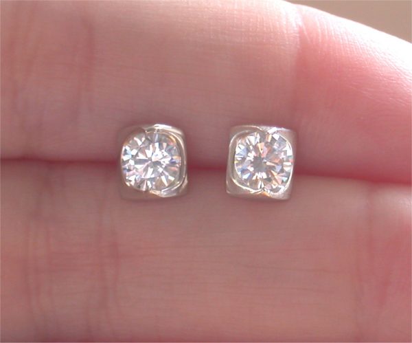silver cz earrings
