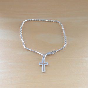 silver bracelet with cross