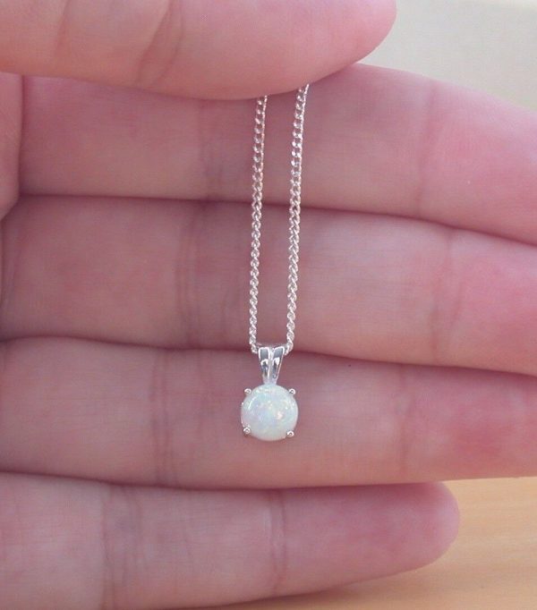silver opal necklace uk