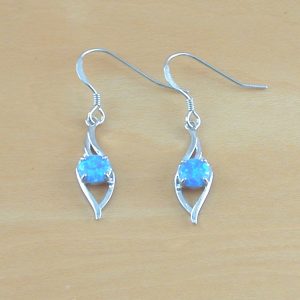 blue opal wave earrings