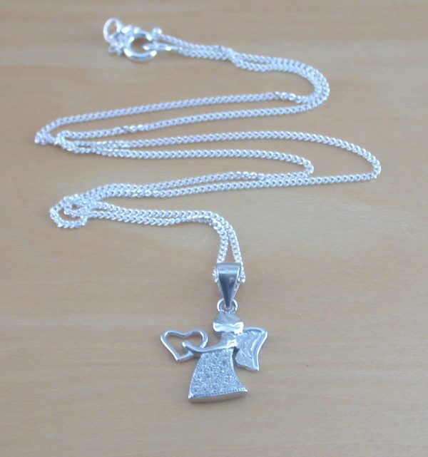 silver angel necklace