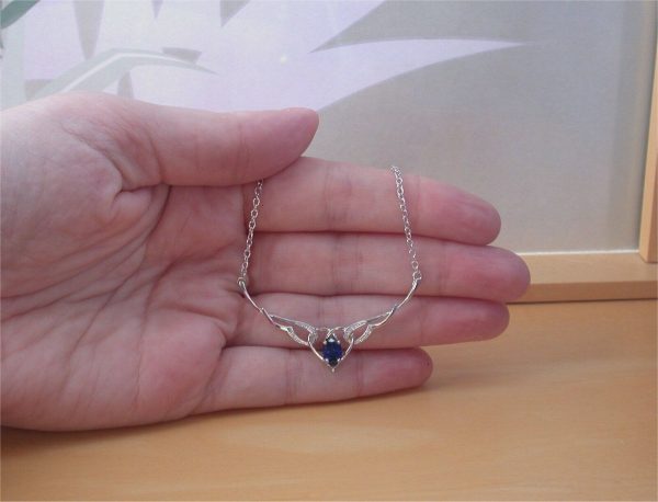 sterling silver sapphire necklace