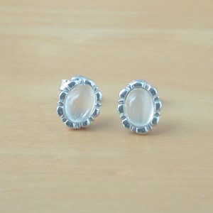 sterling silver moonstone earrings
